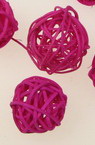 Rattan ball 20-25 mm pink -10 pieces