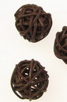 Decorative Rattan Balls for Craft Arts / 20-25 mm / Brown - 10 pieces