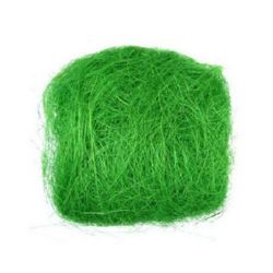 Artificial light green  coconut grass for craft projects - 50 grams