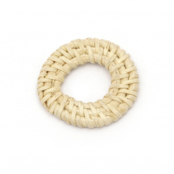 Decorative element washer rattan 38x5 mm hole 18 mm handmade color natural