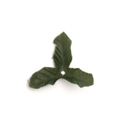 Frunze textilă 45 mm verde închis -2 grame ~ 30 bucăți