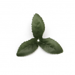 Frunze textilă 65 mm verde închis -4 grame ~ 30 bucăți