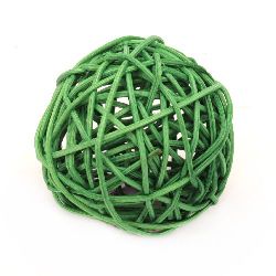Ратанова топка дърво цвят зелен 70 мм