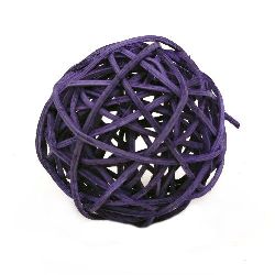 Rattan Ball, Wooden, Decoration, Craft Projects, DIY 70 mm purple