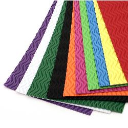 EVA foam A4 sheet 20x30 cm 2 mm with waves, assorted colors -10 sheets
