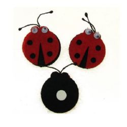 Felt Embellishment DIY Scrapbooking Ladybug felt with glue 30 mm moving eyes -10 pieces