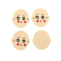 Soft EVA Foam, Small face  18 x 20 mm with a smile 2 - 50 pieces
