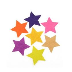 Αστέρια από τσόχα μιξ χρώματα  60x1 mm -5 τεμάχια