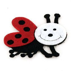Felt Embellishment DIY Scrapbooking Ladybug felt 42x28 mm with feet -10 pieces
