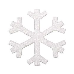 Glitter Snowflake Embellishment, EVA Foam 96x2mm 5pcs