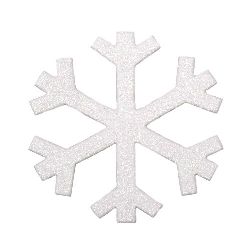 Glitter Snowflake Embellishment, EVA Foam 47x2mm 5pcs