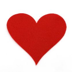 Red Heart Embellishment, Soft Felt, 100x95x1.5mm 4pcs