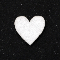 White heart felt for decoration of greeting cards, album, scrapbook projects, boxes 21x20 mm - 10 pieces