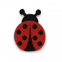 Ladybug felt 62x42x3 mm -5 pieces