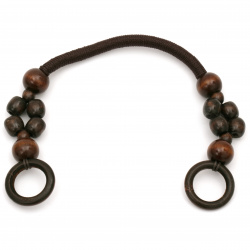 Handles for bags with wooden beads 340 mm color brown dark -2 pieces