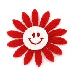 Λουλούδι με χαμόγελο 50x2 κόκκινο με λευκό -10 τεμάχια