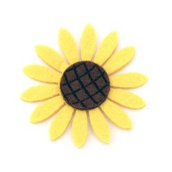 Pâslă de floarea soarelui 59x6 mm galben -10 bucăți