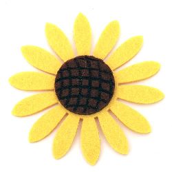 Felt Sunflower Embellishment, 77x6mm 5pcs