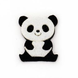 Panda Bear Felt Embellishment DIY Scrapbooking 41x34x5 mm 2 layers -10 pieces