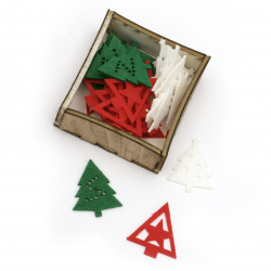 Fir tree 40x30x2 mm ASSORTED in a box -30 pieces