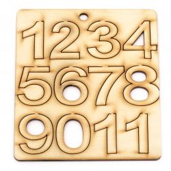 Wooden Numbers 40x20~34x3 mm - from 1 to 10