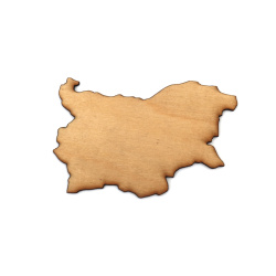 Дървени фигурки за декорация карта на България 79x52x3 мм байц -2 броя