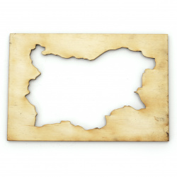 Wooden Figurine for Decoration, Frame with Map of Bulgaria, 60x90x3 mm - 2 Pieces