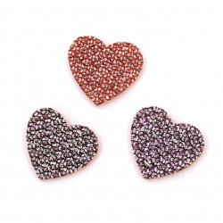 Felt Heart with Brocade, 20x2 mm, Assorted Colors - Set of 10 Pieces