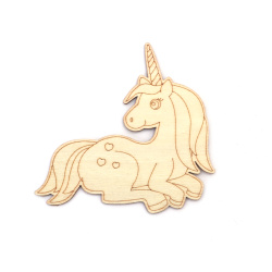 Wooden Figure for Coloring 120x114x2 mm, Unicorn - 5 pieces 