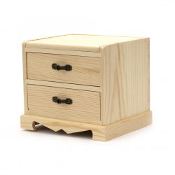 Wooden jewelry chest with mirror 160x135x135 mm two drawers