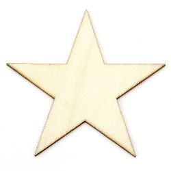 Wooden Embellishment 100x100x2 mm star for coloring - 5 pieces