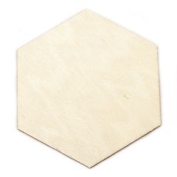 Figure wooden 100x90x2 mm hexagon for coloring - 5 pieces