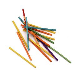 Wooden Bars for Decoration 50 mm, Dyed, Mixed Colors, 400 pieces