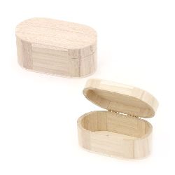Cutie din lemn ovala 150x80x60 mm