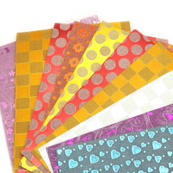 EVA Foam Sheets for DIY and Crafts / ASSORTED Colors and Prints / 2 mm, A4 (20x30 cm) - 10 pieces