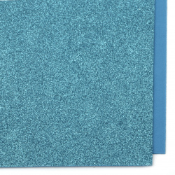 EVA foam A4 sheet 20x30 cm, blue color with glitter for scrapbook projects & craft decoration 2 mm