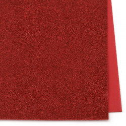 Material EVA / cauciuc microporos / 2 mm A4 20x30 cm cu brocart roșu