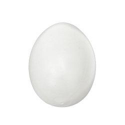 Plastic egg, 120x81 mm with one 3 mm hole, white