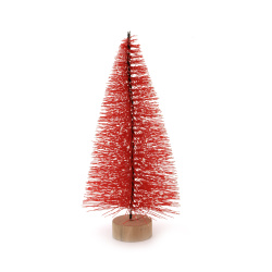 Διακοσμητικό χριστουγεννιάτικο δέντρο 132x52 mm κόκκινο με βάση