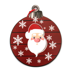 Christmas Decoration from Foam Board: Red Santa Claus Pendant, 305x255x5 mm - 1 Piece