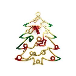 Christmas Tree Pendant / 195x224 mm / Color: Gold, Green and Red