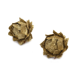 Christmas Flower Shaped Ball / 60 mm / Gold Color - 6 pieces
