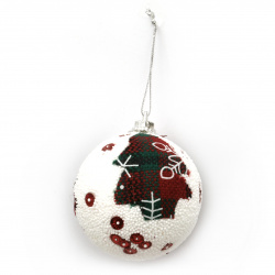 Glob Crăciun, materiale textile, paiete 55 mm brad de Crăciun -6 bucăți