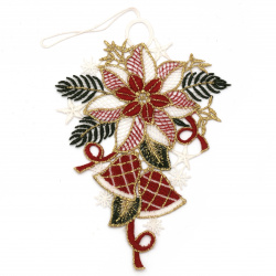Not Available Online. You can also buy at EM ART stores and at +359 884 000 893 Christmas decoration lace handmade 155x100 mm flower with bells