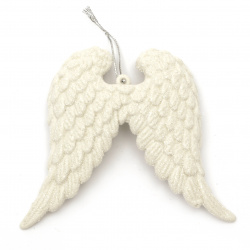 Decoration Christmas wings 115x100x4 mm with glitter -2 pieces