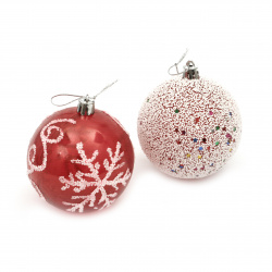Red Christmas Balls, 78 mm - 6 Pieces