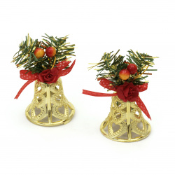 Christmas Decoration Toys: Bells 77x48 mm - 6 Pieces