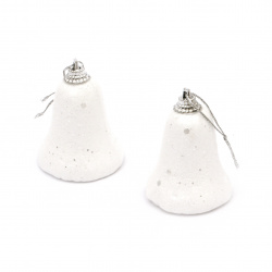 Styrofoam Christmas Ornaments: Bells for Decoration, 64x45 mm - 6 Pieces