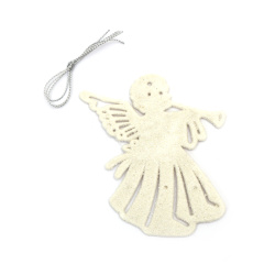 Christmas Decoration, Glitter Angels, 103x94x2.5 mm - Set of 3 Pieces