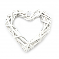 Wooden Heart, 150x146x26 mm, White Color